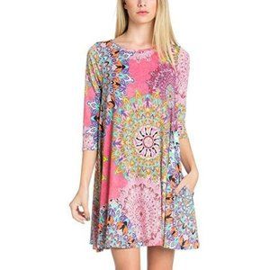 FISOUL Women’s Casual Floral Dress Midi Dress